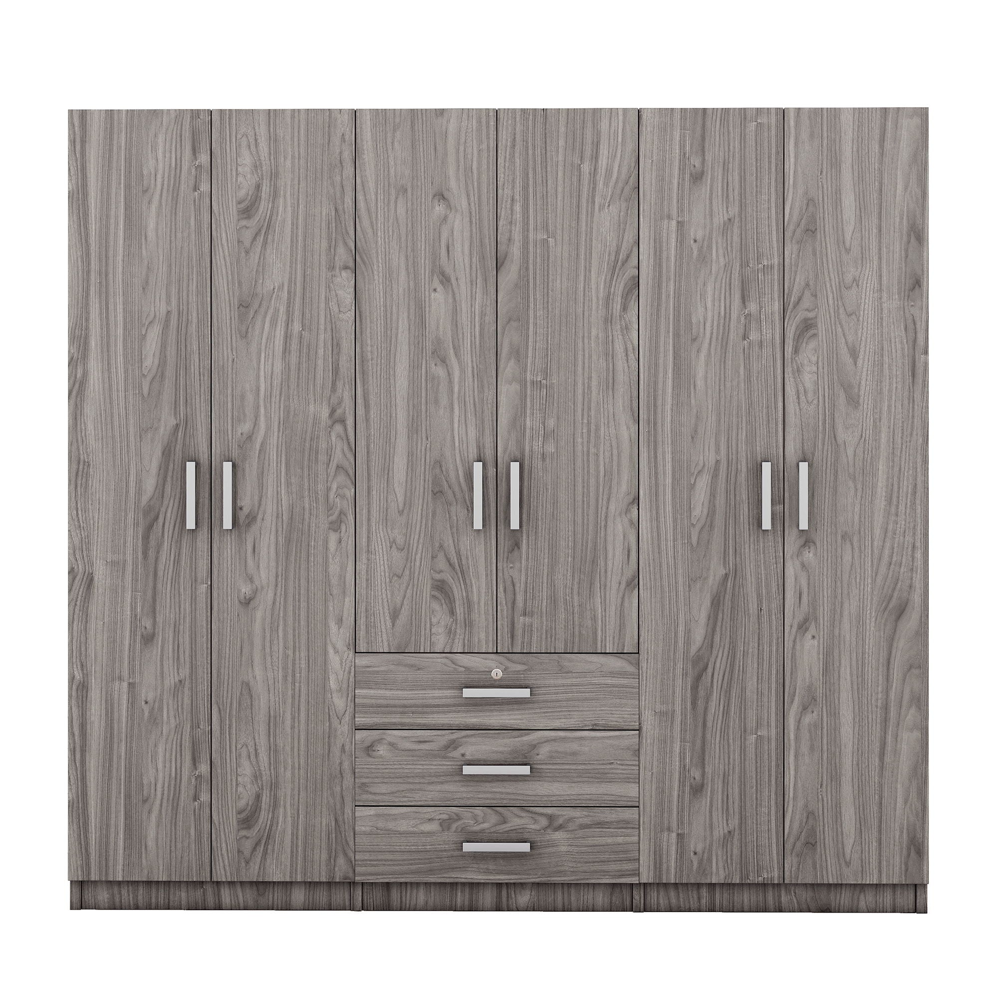 6 Doors Wardrobe Storage For Bedroom, With Big Drawers