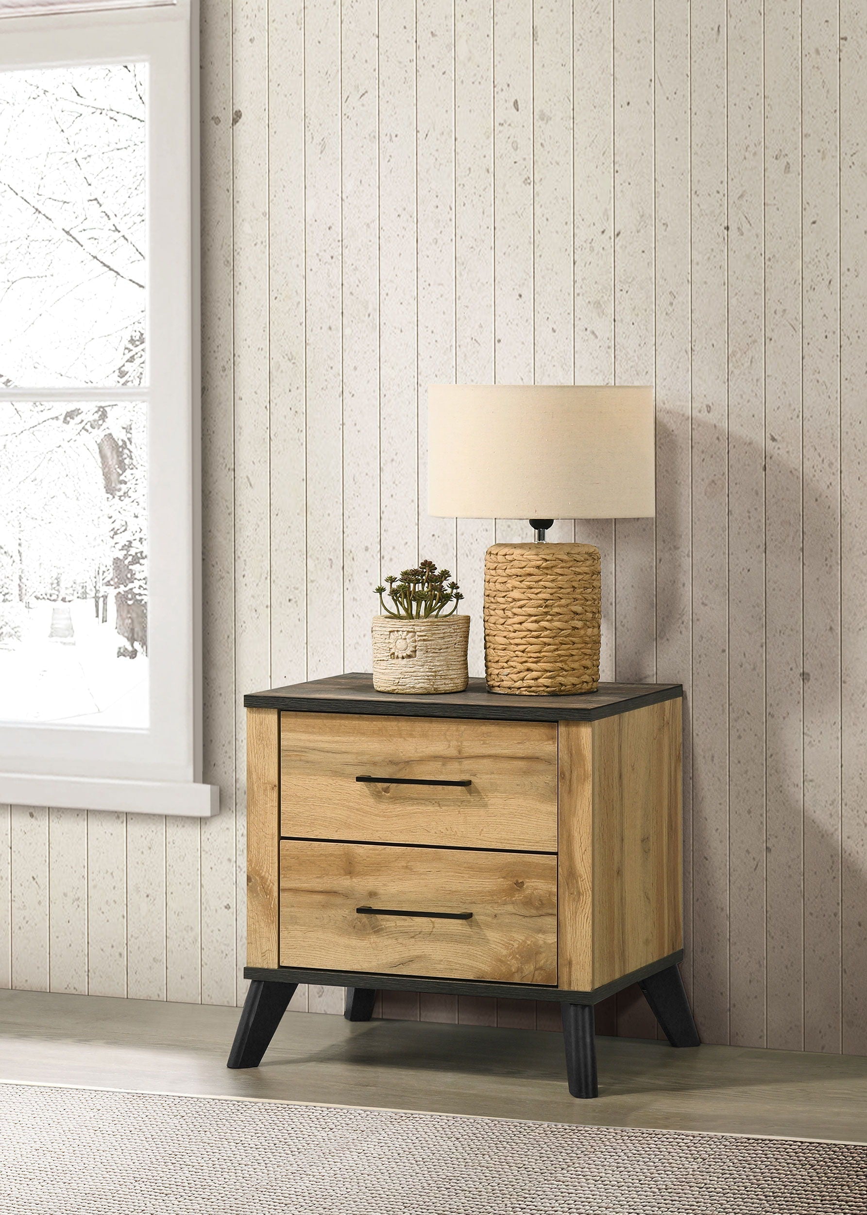 Coaster Fine Furniture Kaywood - 2-Drawer Nightstand Bedside Table - Natural Pine | Meri Furniture