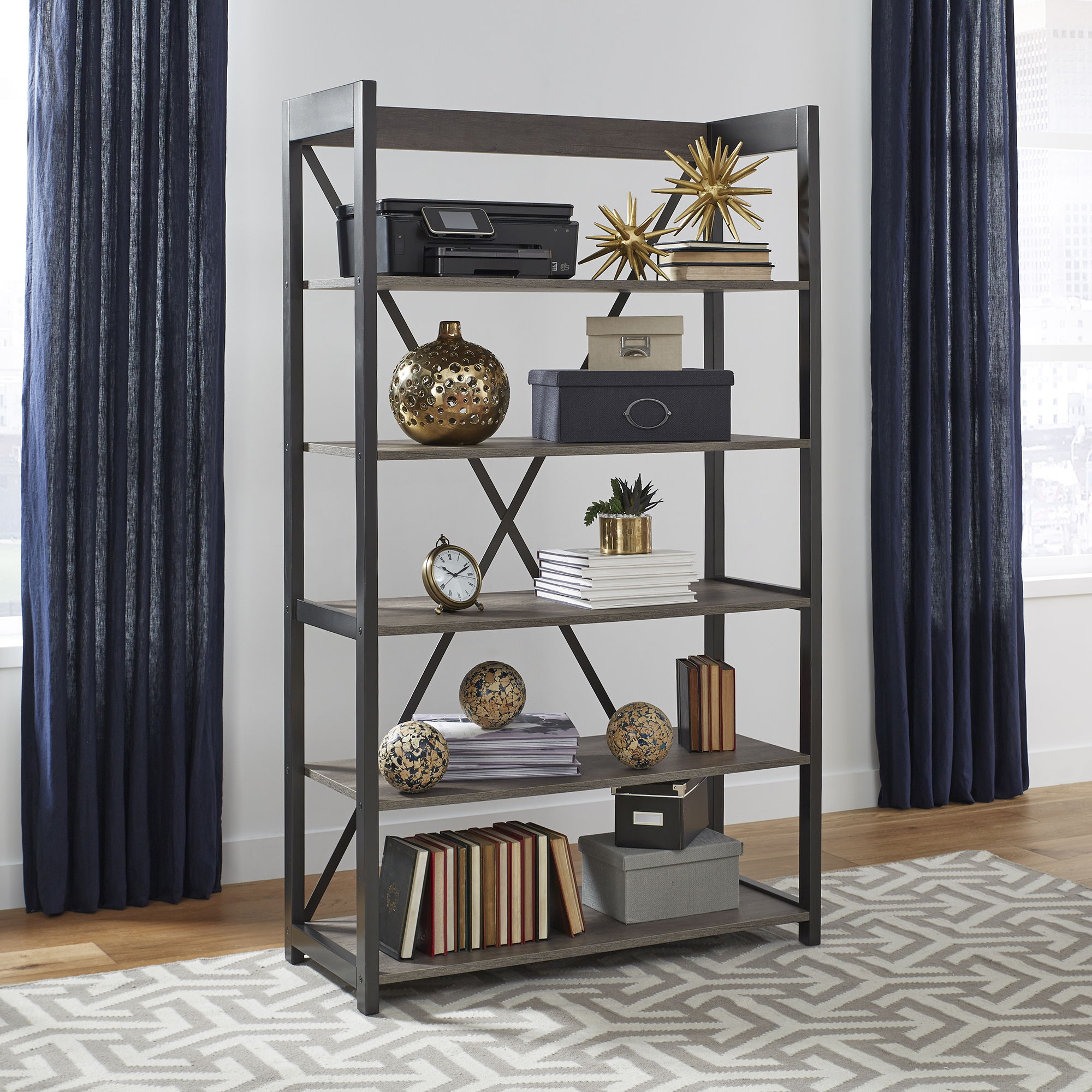 Liberty Furniture Tanners Creek - Bookcase - Dark Gray | Meri Furniture