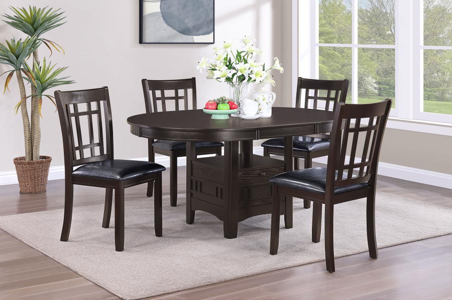 Coaster Fine Furniture Lavon - 5-Piece Oval Extension Leaf Dining Set | Meri Furniture