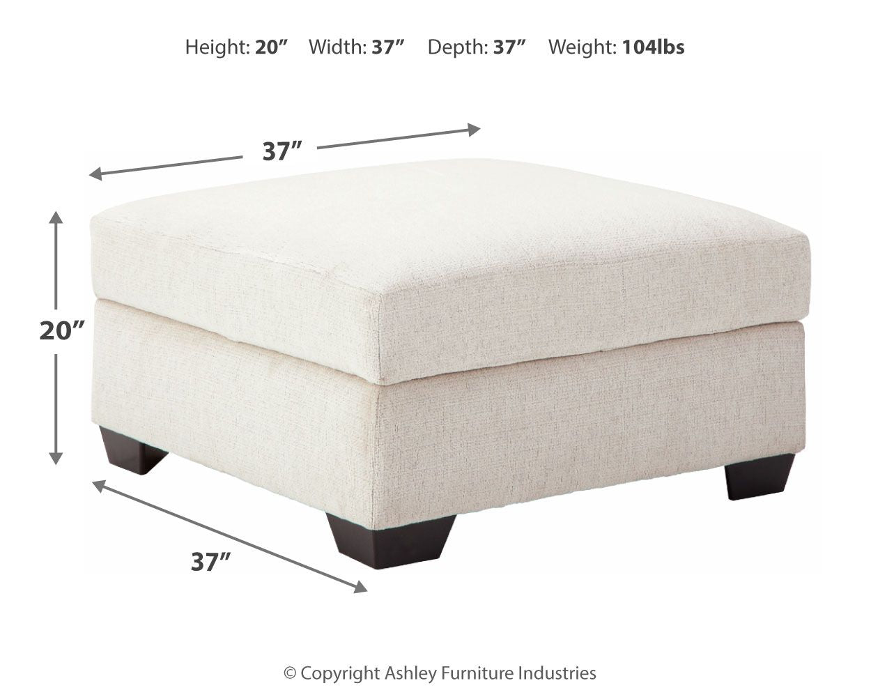 Ashley Furniture Cambri - Snow - Ottoman With Storage | Meri Furniture