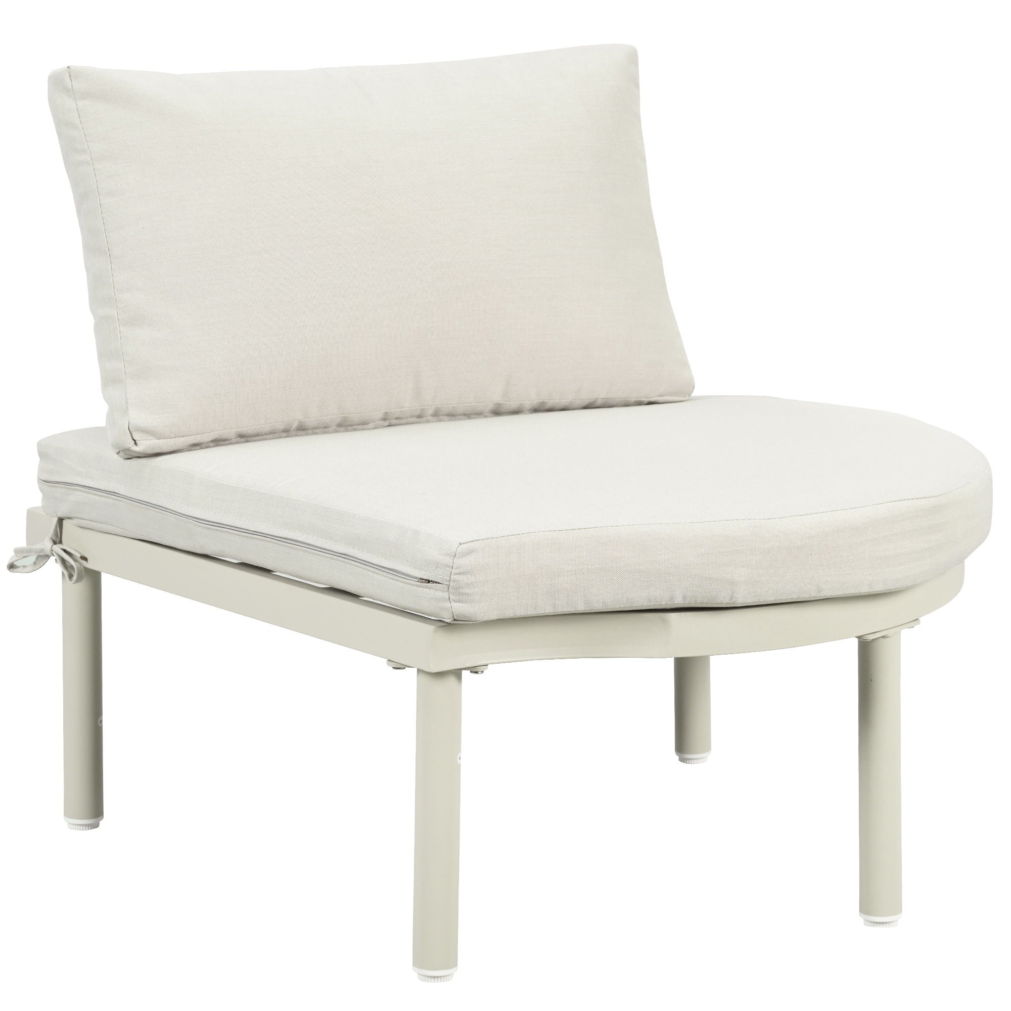 6 Piece Patio Set, Half Moon Outdoor Sectional Sofa With 2 High Low Coffee Tables, 4 Pillows & Cushions