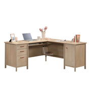 L-Shaped Home Office Desk in Natural Maple