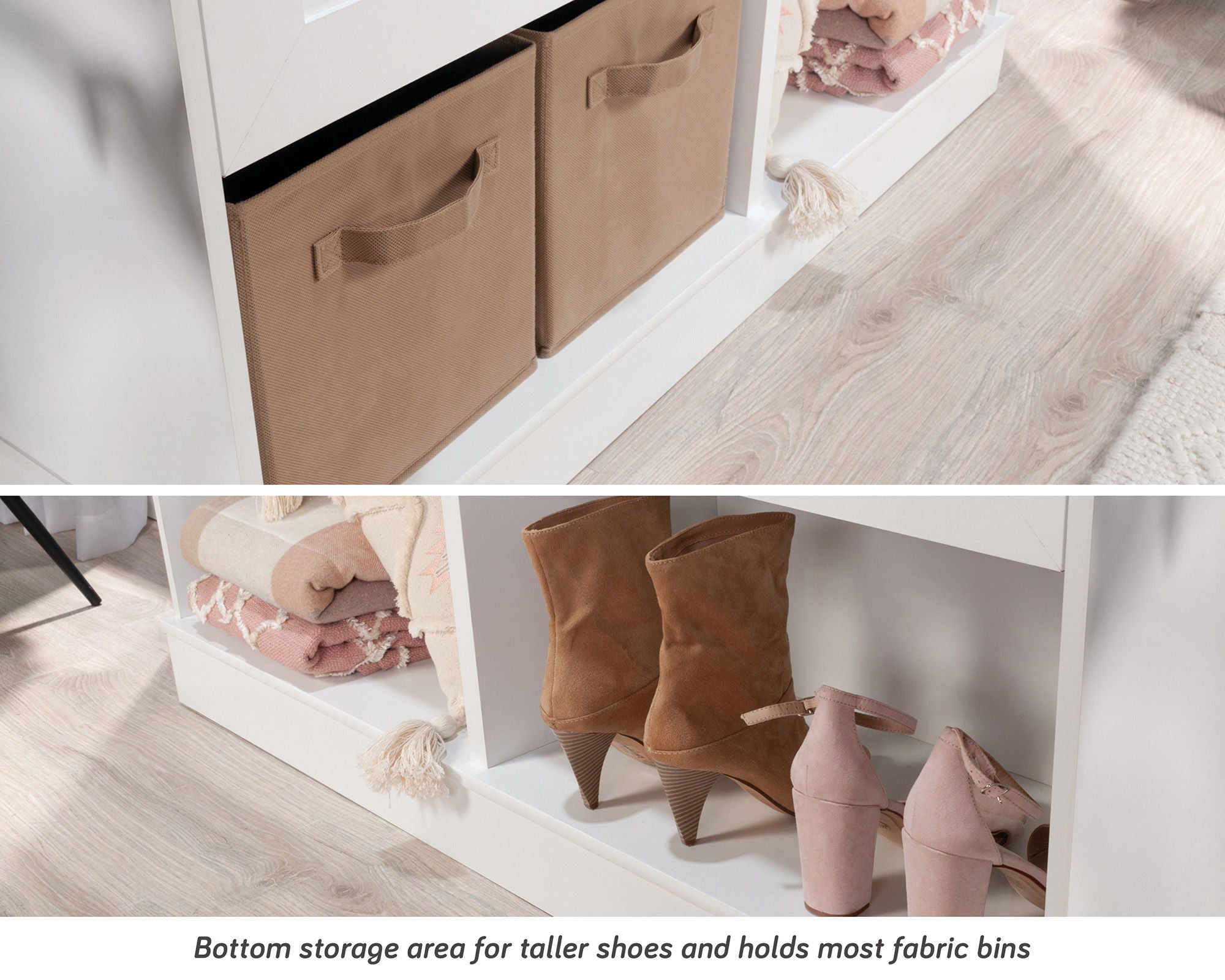 Short Shoe Cabinet with Flip Door in White
