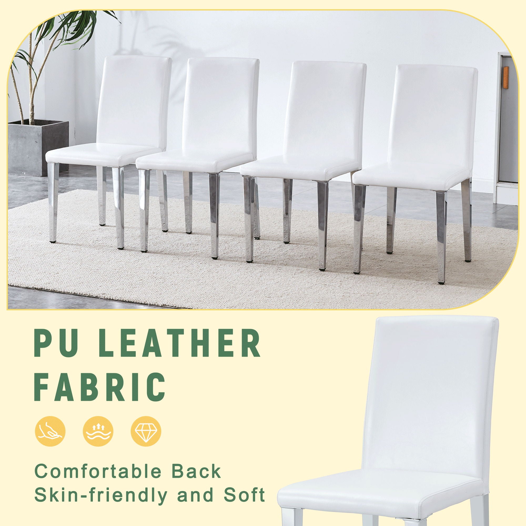 Elegant Upholstered Chairs & Metal Legs