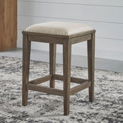 Liberty Furniture Americana Farmhouse - Upholstered Console Stool - Light Brown | Meri Furniture