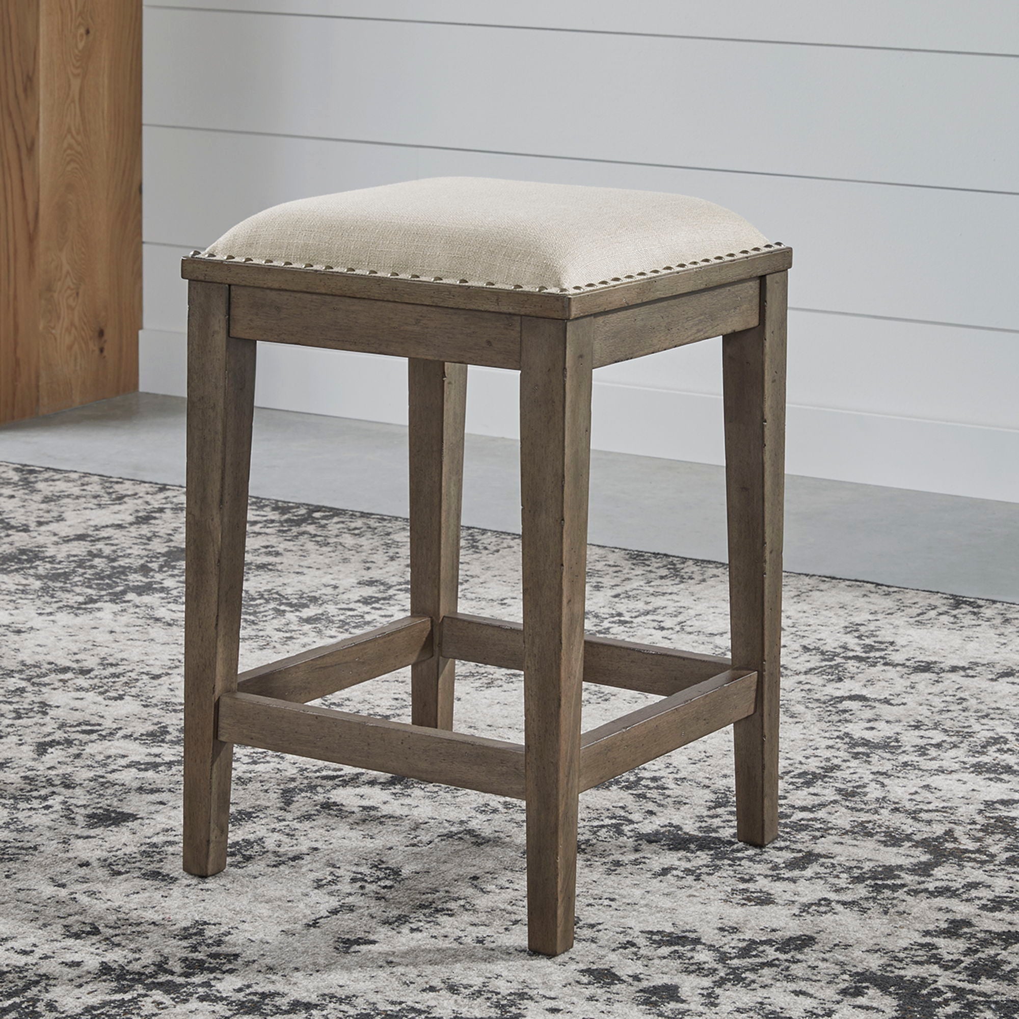 Liberty Furniture Americana Farmhouse - Upholstered Console Stool - Light Brown | Meri Furniture