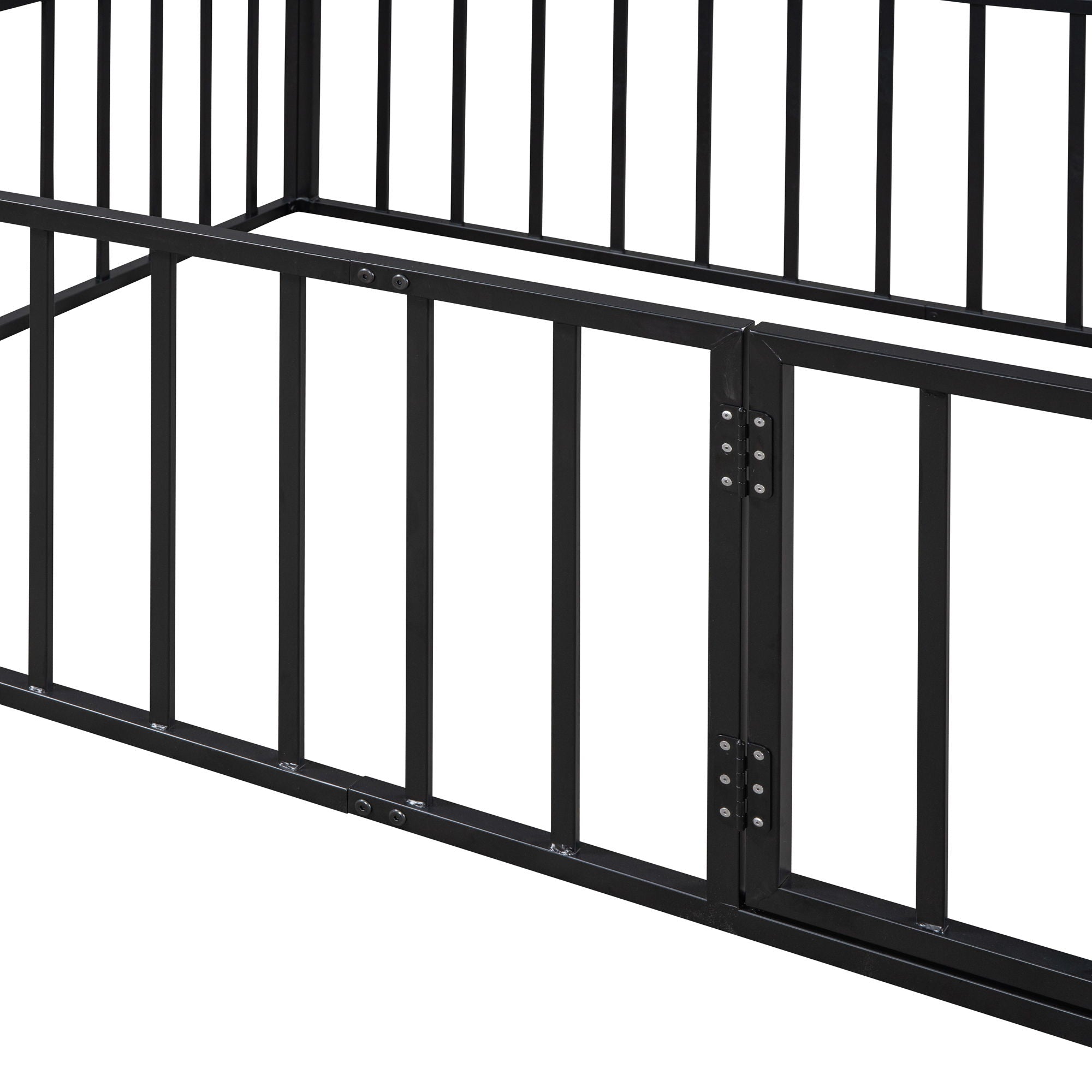 Metal Floor Bed Frame With Fence And Door