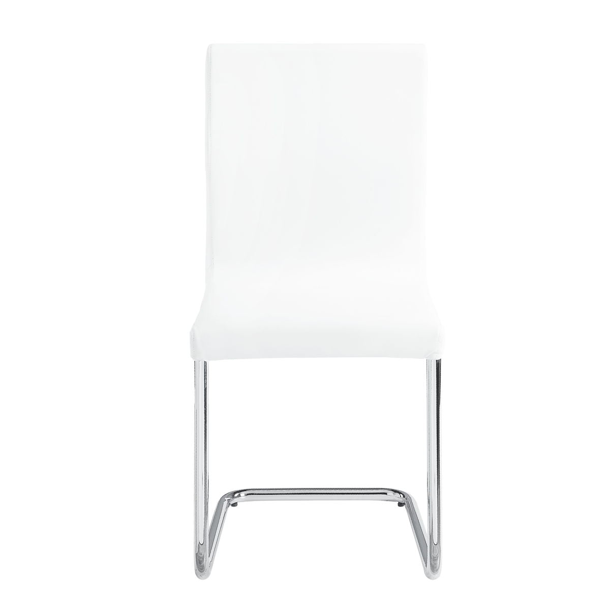 ACME Palton - Side Chair (Set of 2) - White PU & Chrome Finish | Meri Furniture
