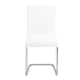 ACME Palton - Side Chair (Set of 2) - White PU & Chrome Finish | Meri Furniture