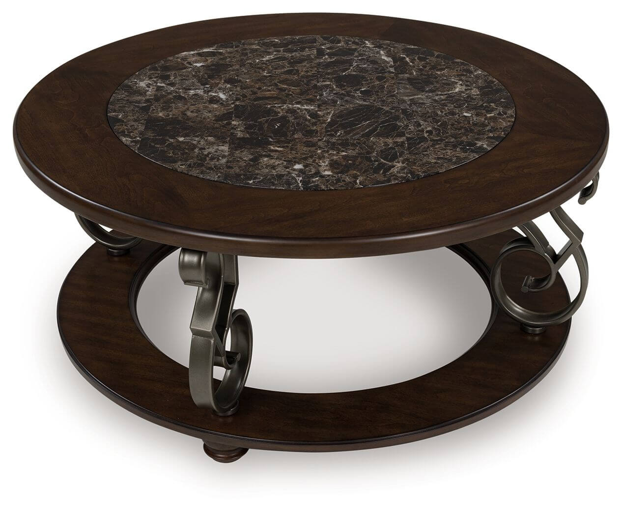 Frallyn - Round Cocktail Table - Dark Brown