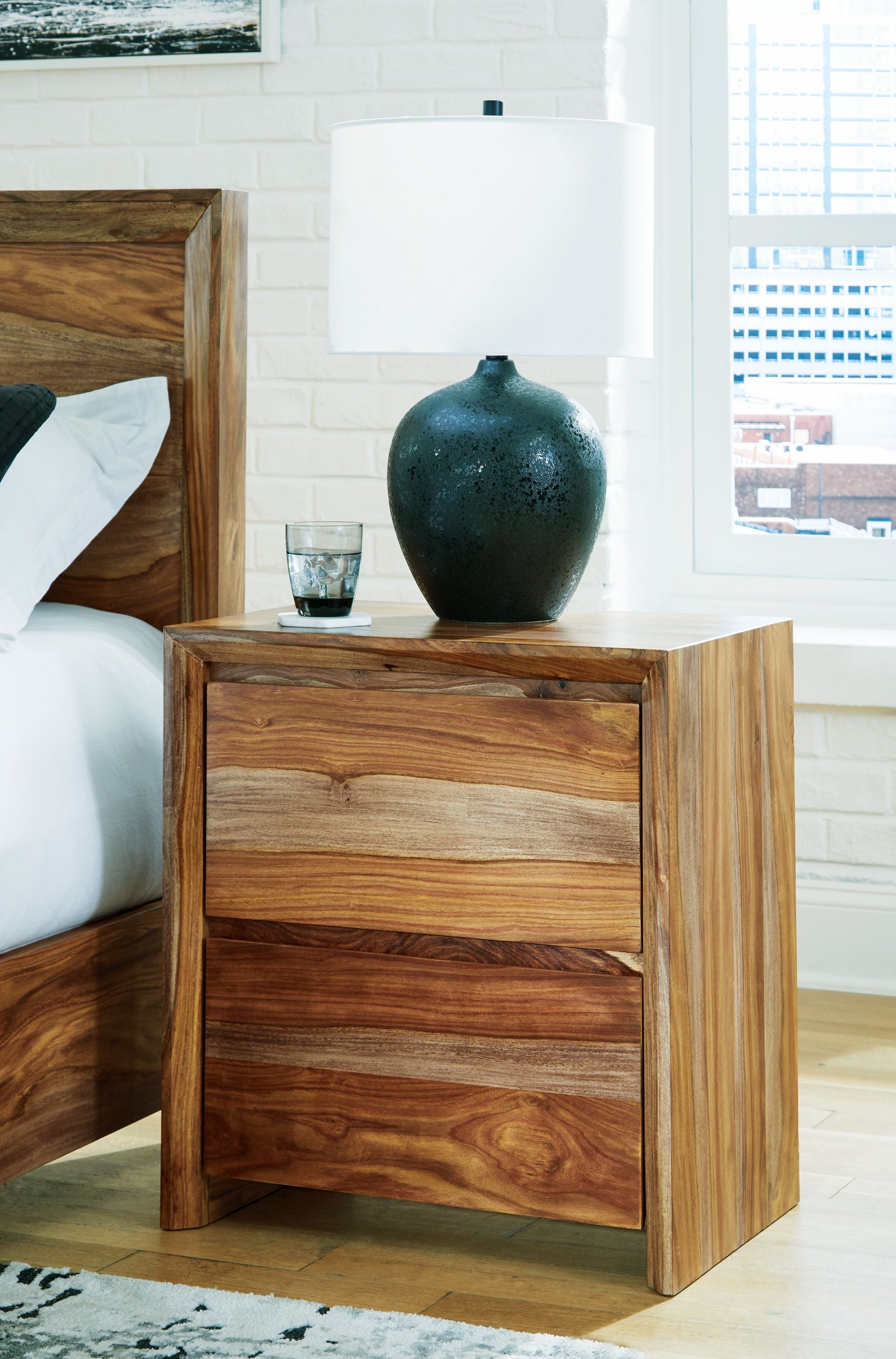 Signature Design by Ashley® Dressonni - Brown - Two Drawer Night Stand | Meri Furniture