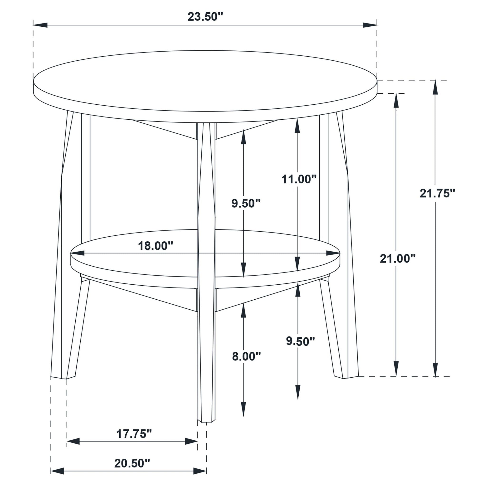 Bradley Round SmartTop End Side Table Grey and Natural