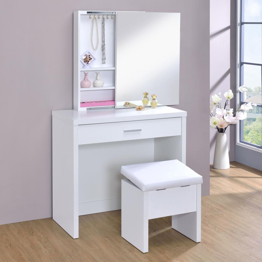 Coaster Fine Furniture Harvey - 2-piece Vanity Set with Lift-Top Stool | Meri Furniture