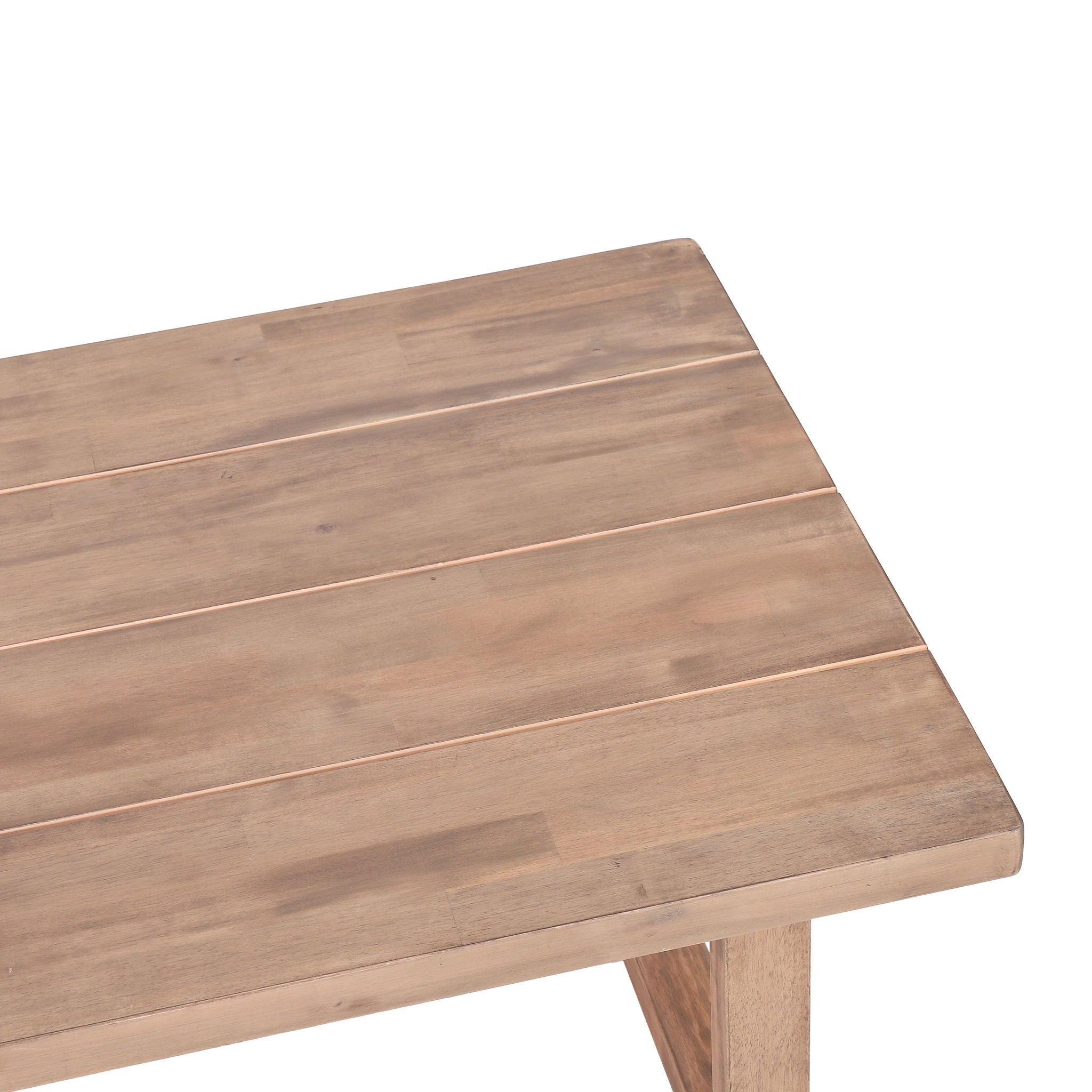 4 Pieces Acacia Wood Patio Furniture Set, Outdoor Furniture With Coffee Table, Patio Conversation Set Deep Seating With Soft Cushion, Porch Chairs For Backyard Porch Balcony - Brown Wash / Beige