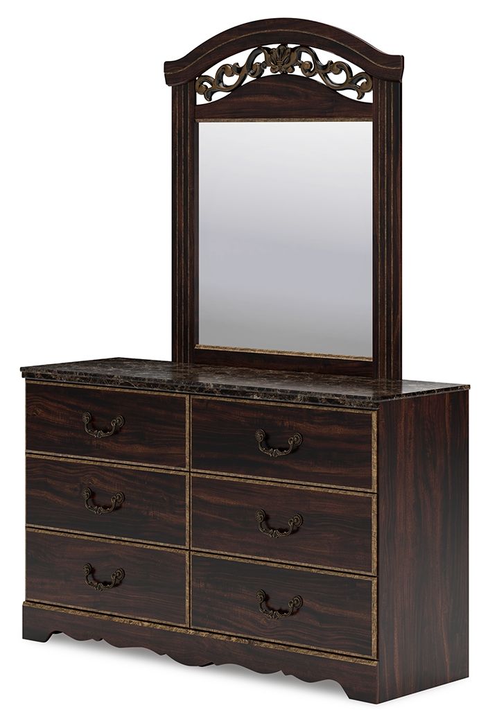Signature Design by Ashley® Glosmount - Two-tone - Dresser And Mirror | Meri Furniture