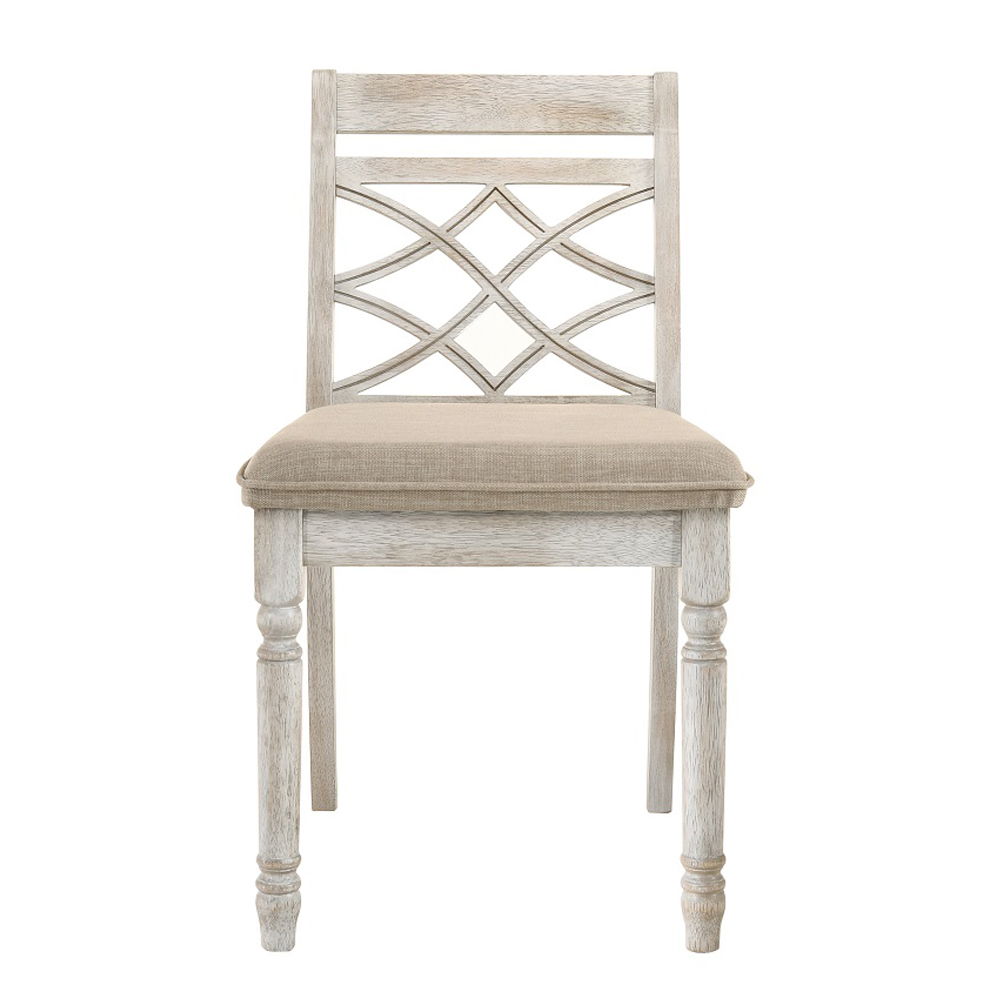 Cillin - Side Chair Set of 2) - Fabric, Walnut & Antique White