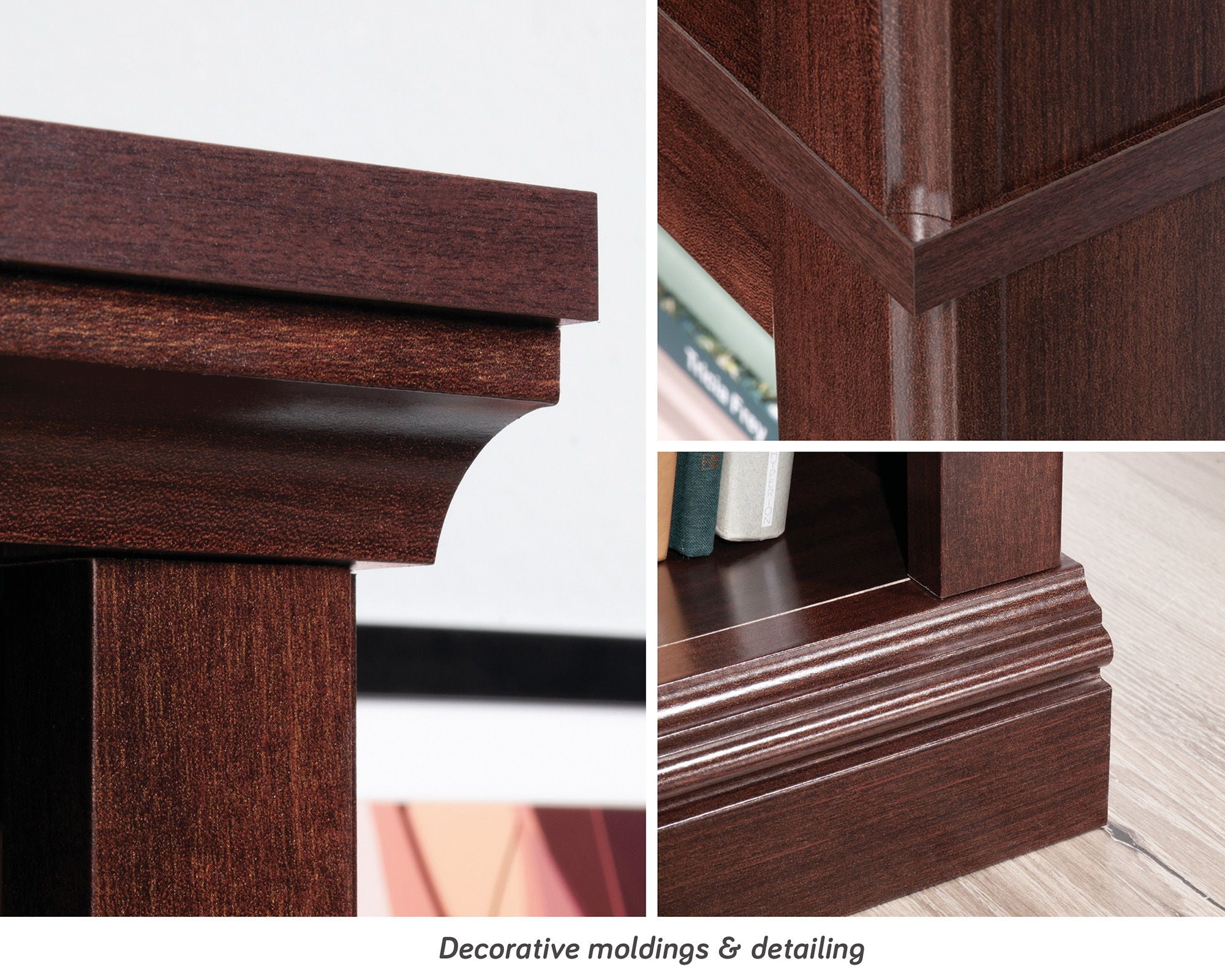 5-Shelf Corner Bookcase in Select Cherry