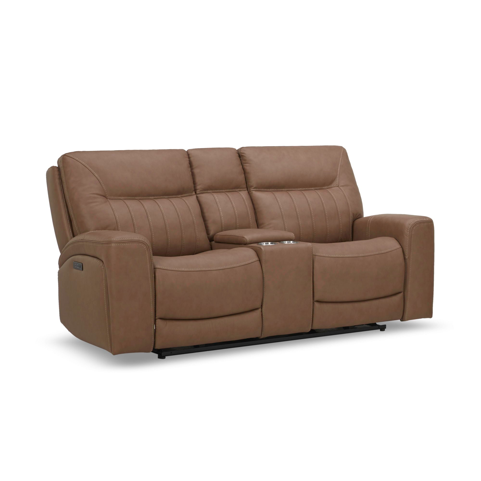 Liberty Furniture Bennett - Loveseat With Console P2 & ZG - Butternut - Butternut Leather | Meri Furniture