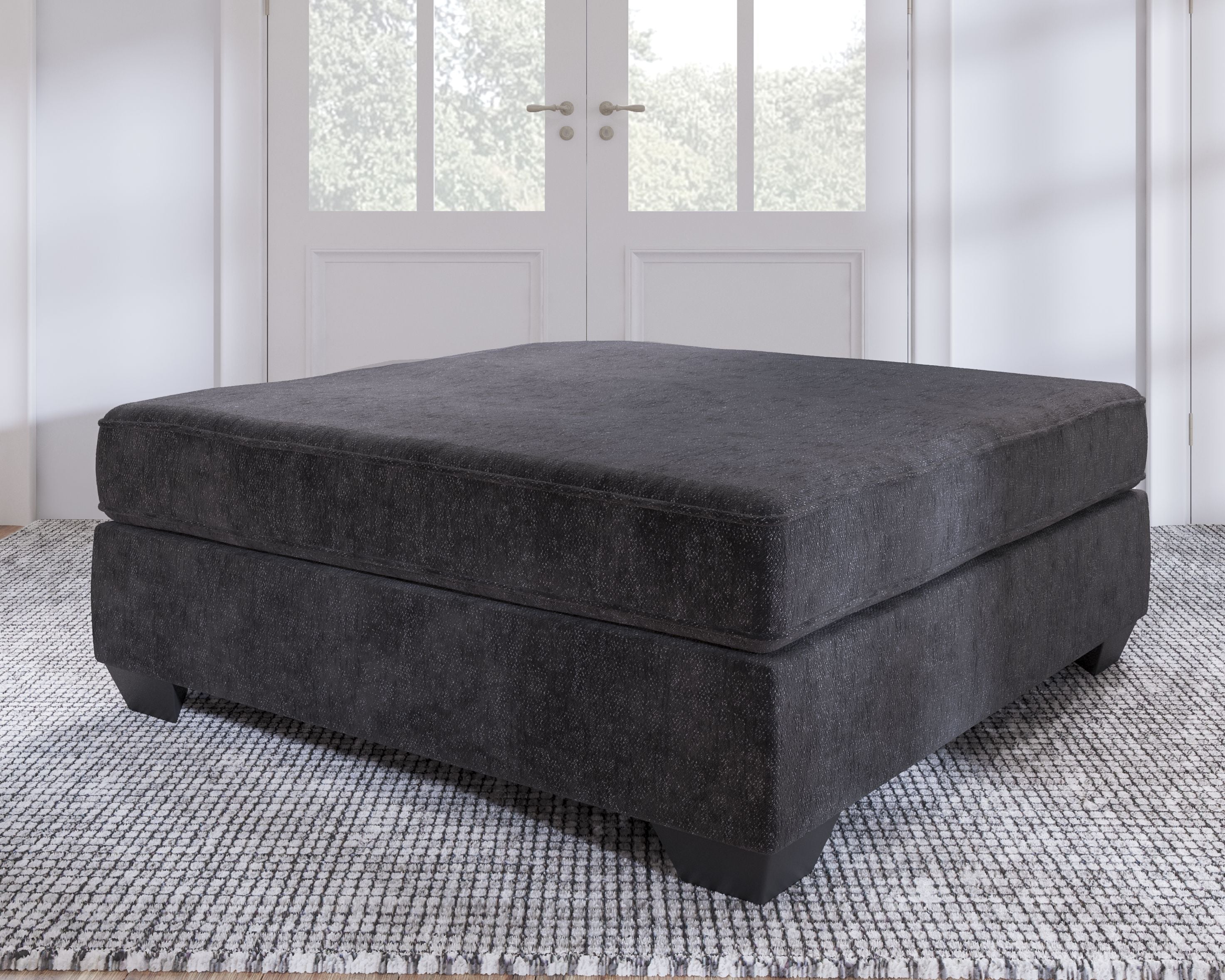 Ashley Furniture Lavernett - Charcoal - Oversized Accent Ottoman | Meri Furniture