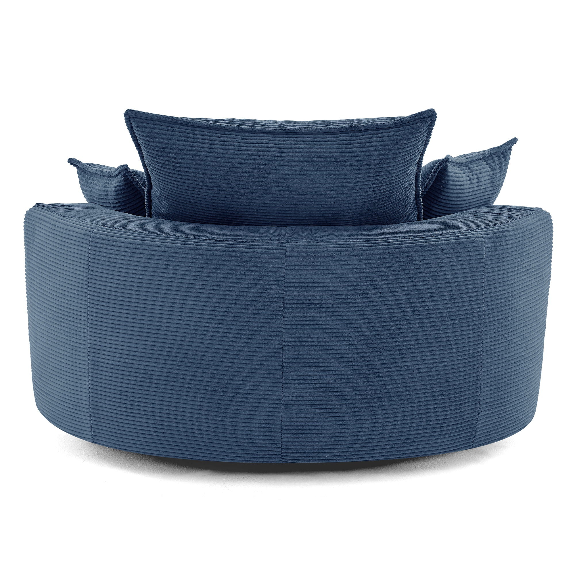 360° Swivel Accent Barrel Chair With Dual Layer Cushion And 3 Removable Pillows