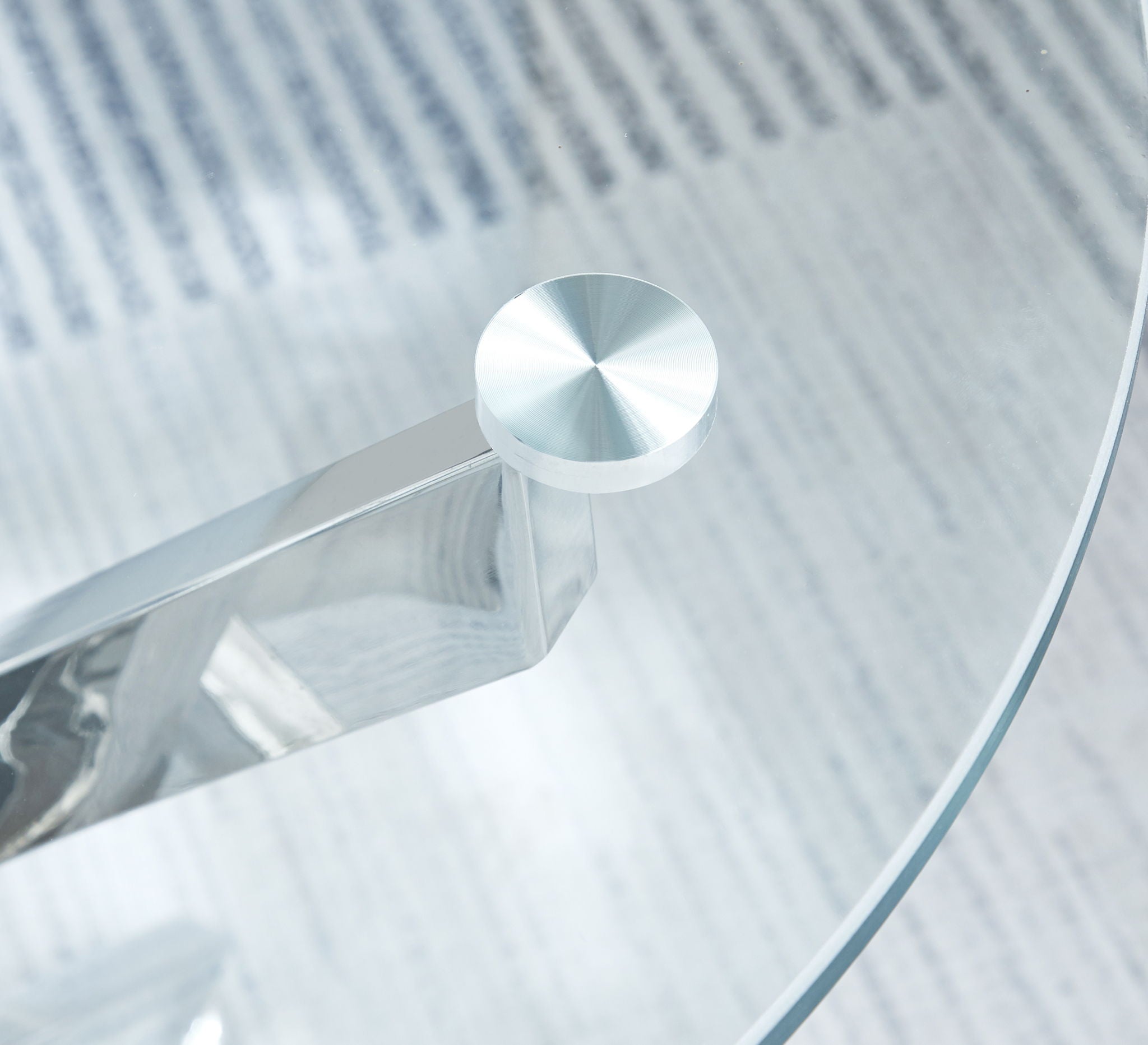 Modern Round Tempered Glass Table With Chrome Legs