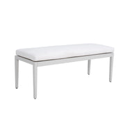 Outdoor Patio Stationary Bench With Sunbrella Fabric Cushion - Grayish