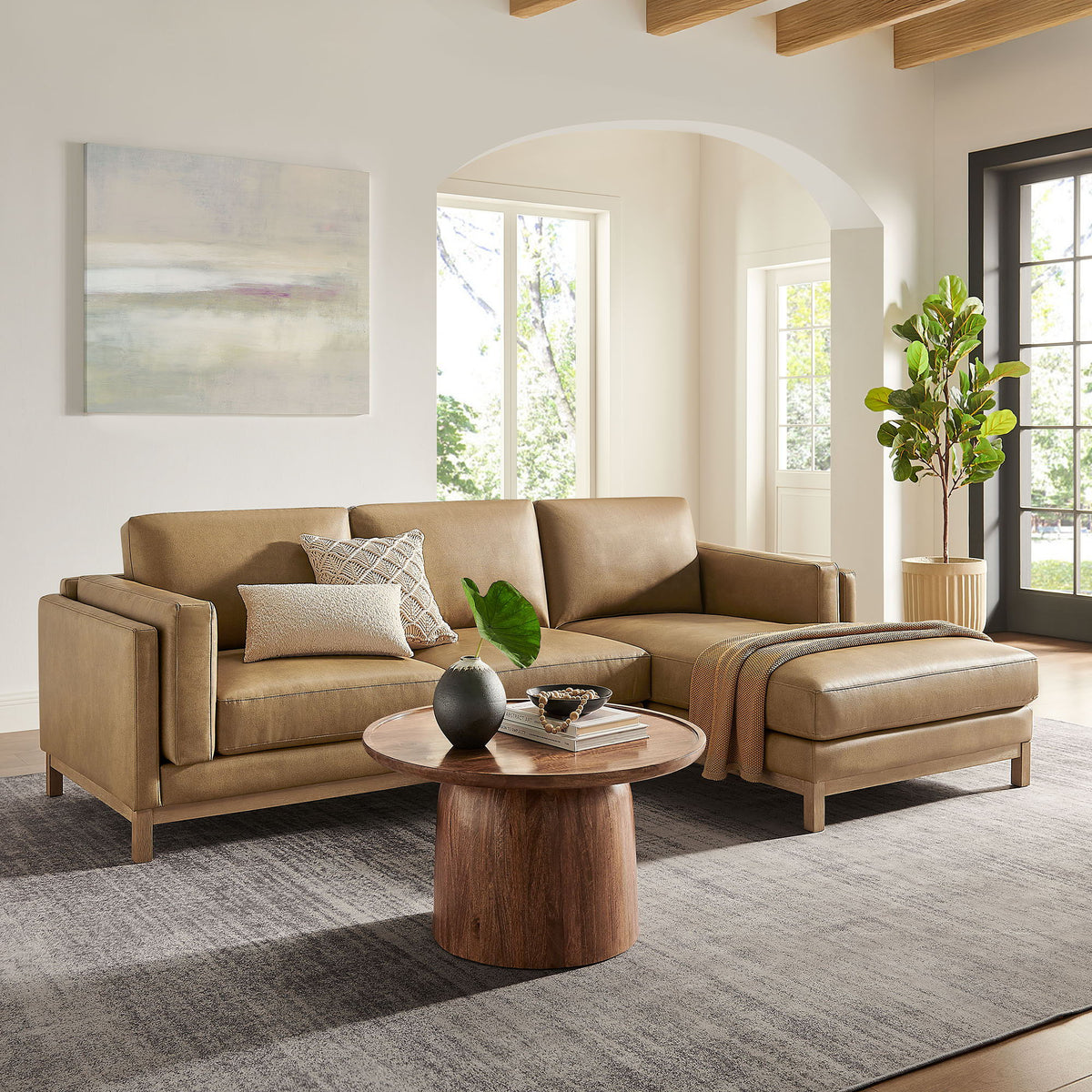 Roscoe Right-Facing Vegan Leather Sectional Sofa with Chaise by Modway