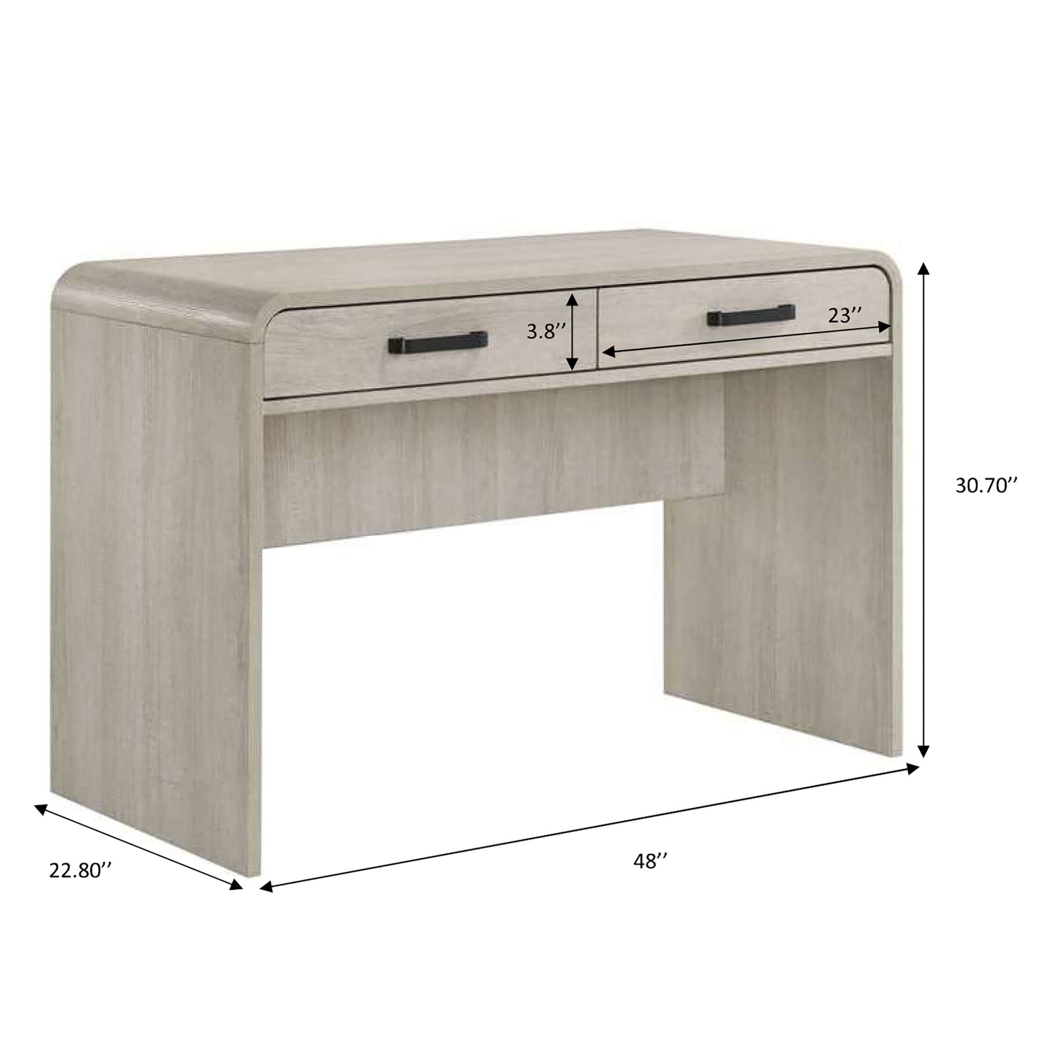 Writing Desk With Dual Drawers, Home Office Furniture - Antique White