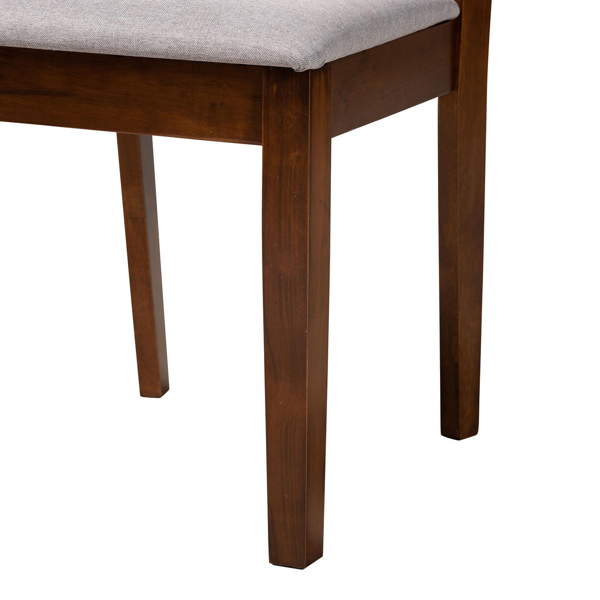 Florencia Modern Grey Fabric and Walnut Brown Finished Wood 7-Piece Dining Set