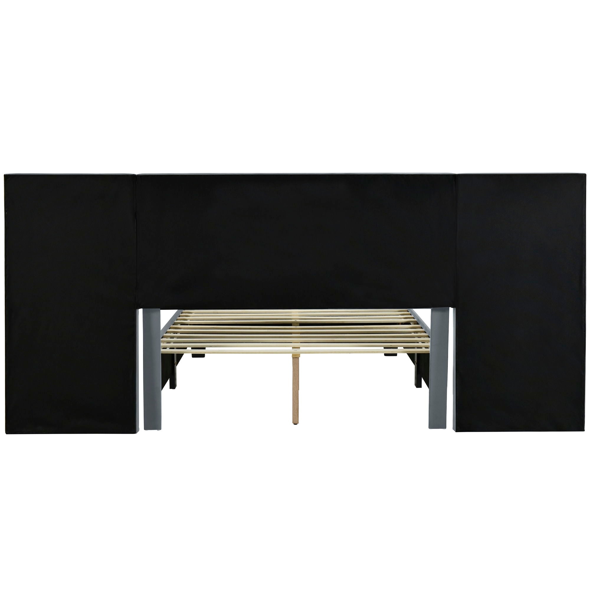 Upholstered Platform Bed With Big Headboard