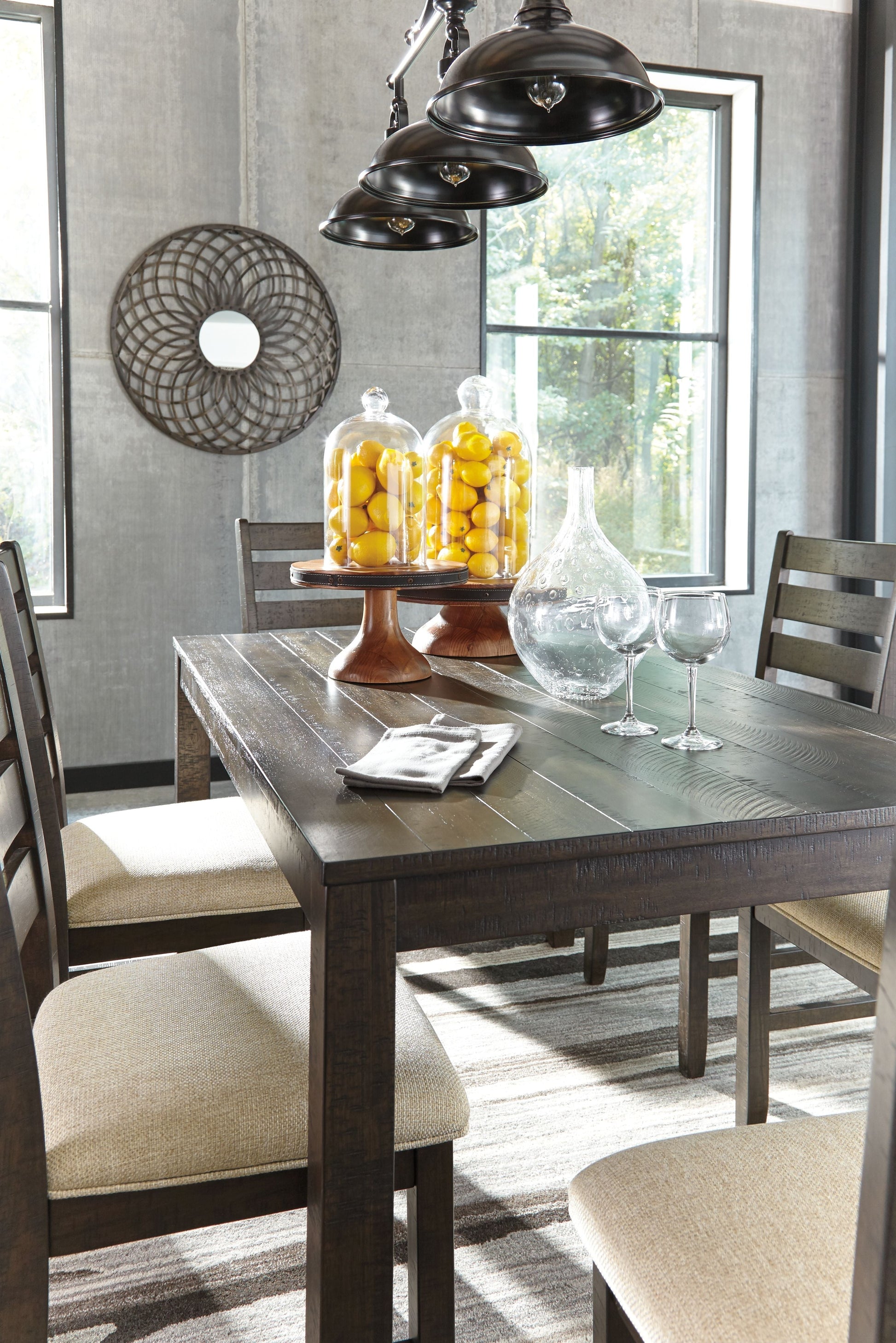 Signature Design by Ashley® Rokane - Brown - Dining Room Table Set (Set of 7) | Meri Furniture