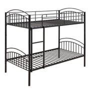 Twin Over Twin Bunk Bed, Divided Into Two Beds - Black