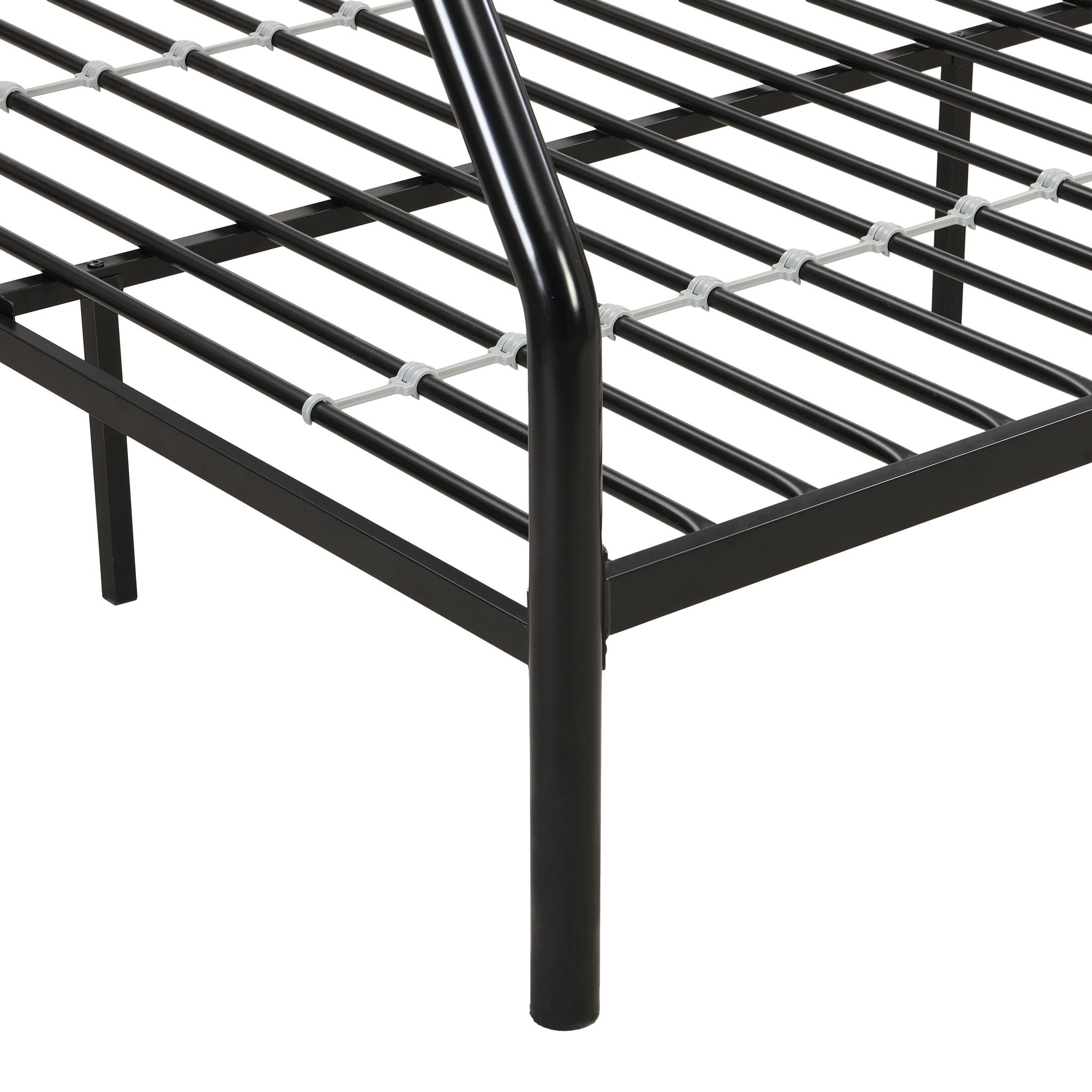 Modern Twin Over Full Metal Bunk Bed With Trundle And Dual Side Ladder And Metal Design - Black / Brown