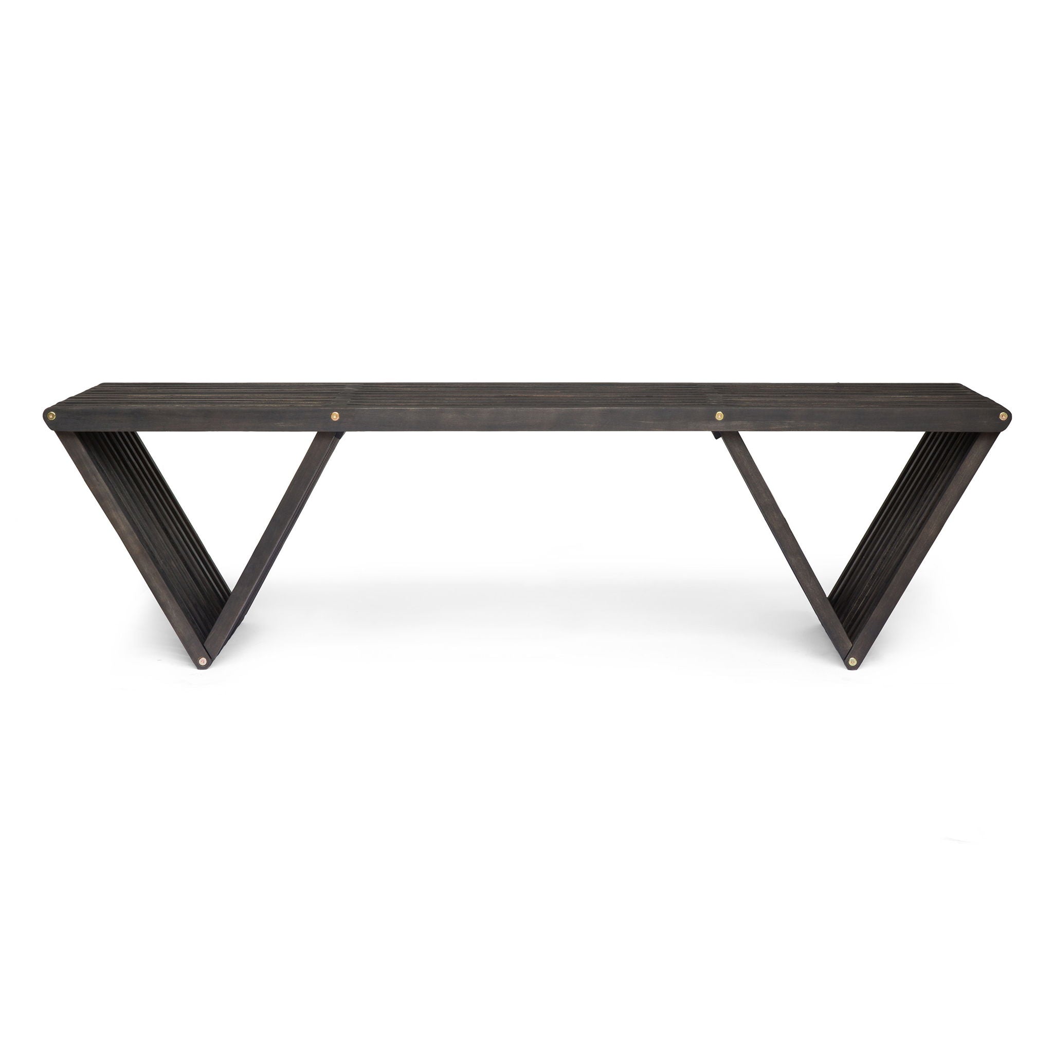 Gloaming - Outdoor Bench With Slat Design And Triangular Base