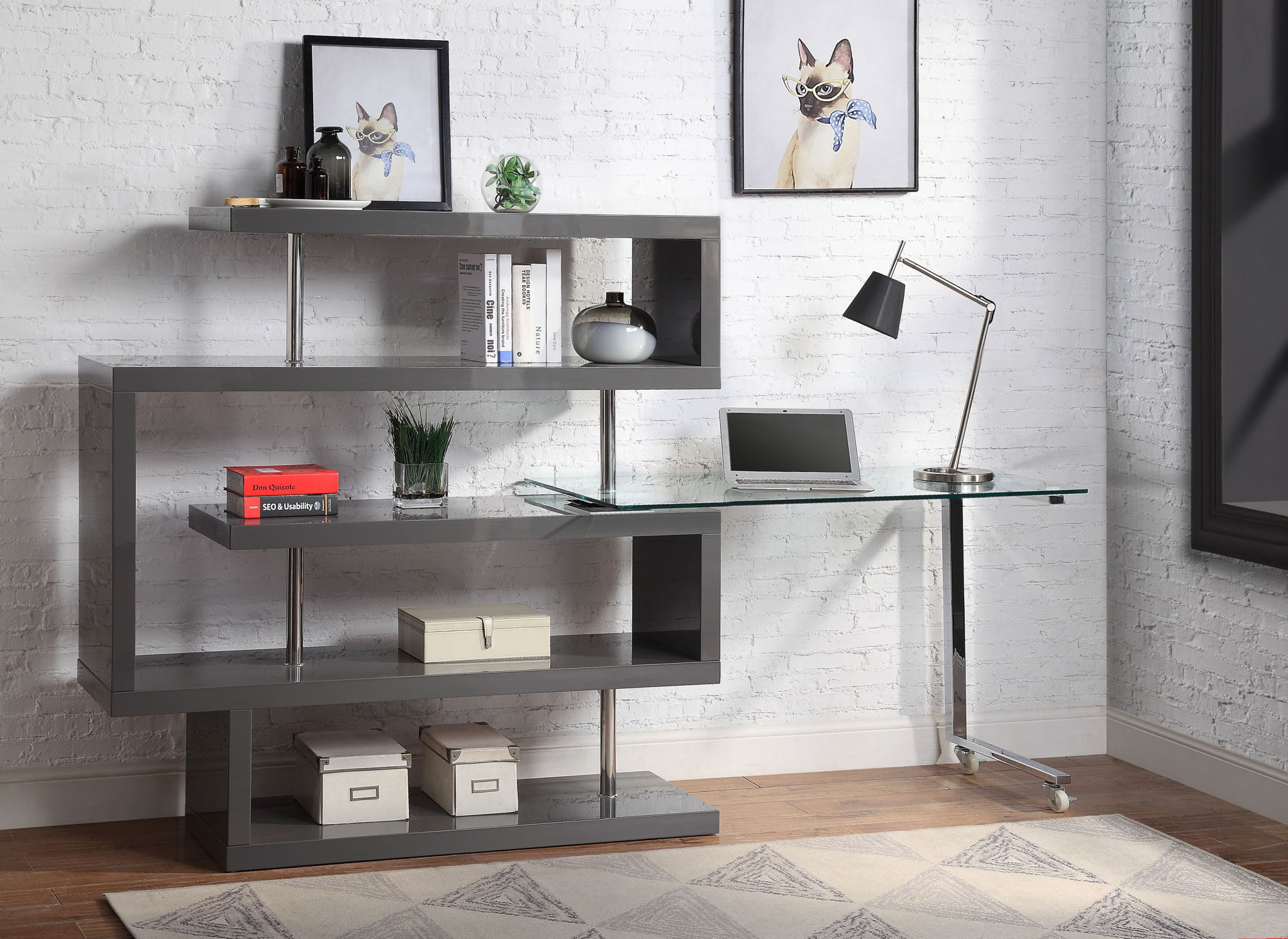 Buck II - Writing Desk With Bookshelf
