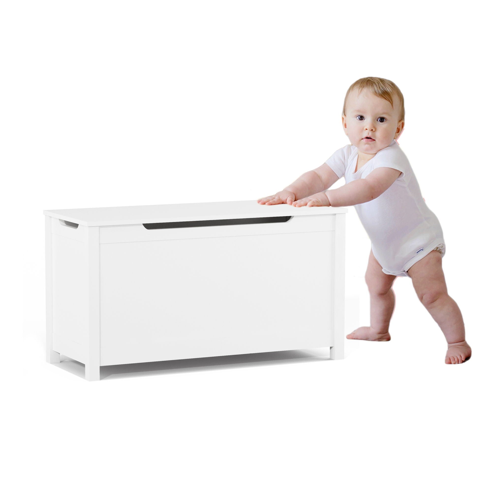 Toy Box Storage With Safety Hinged Lid