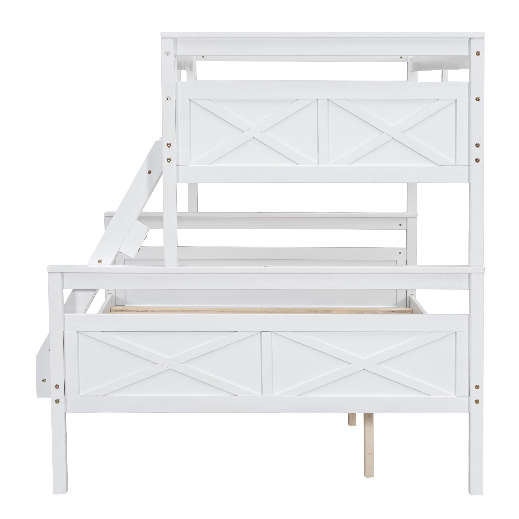Bunk Bed With Ladder And Safety Guardrail