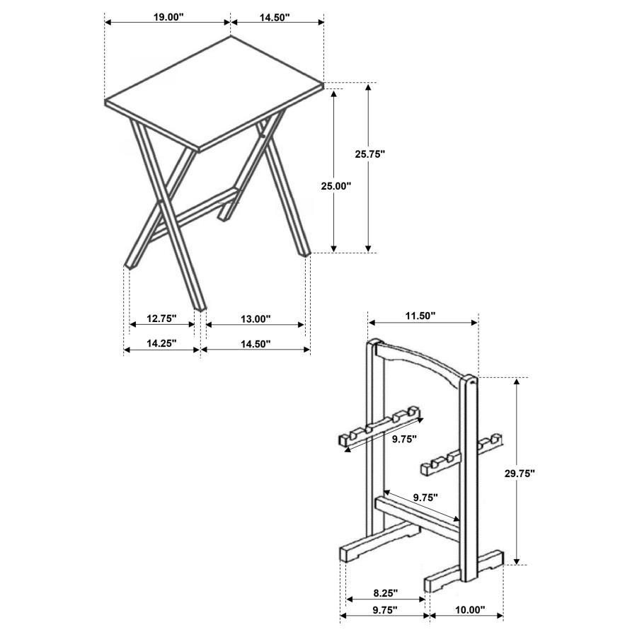 Coaster Fine Furniture Donna - TV Tray Table Set With Stand | Meri Furniture