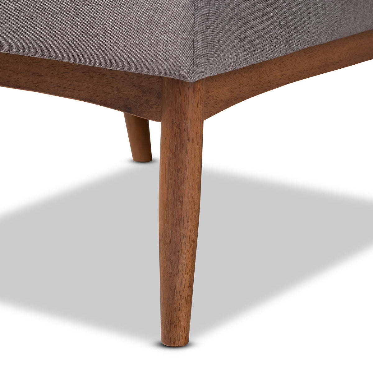 Arvid Mid-Century Modern Gray Fabric Upholstered Wood Dining Chair
