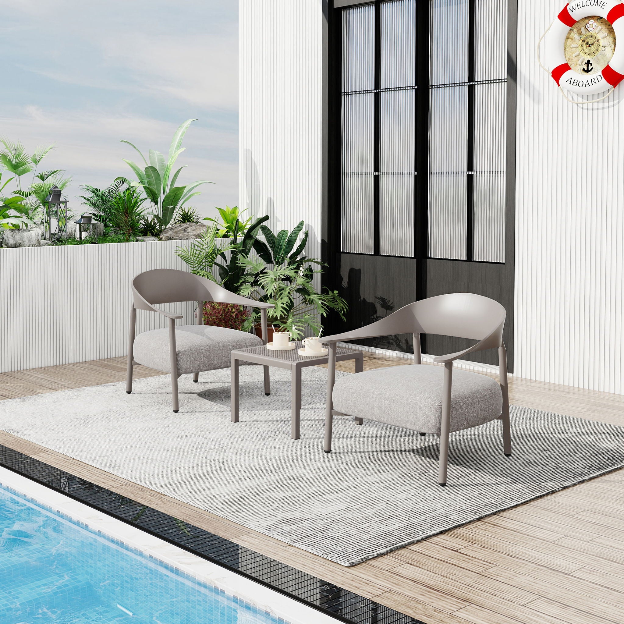 Furniture Set With Seat Cushions, Sturdy And Durable