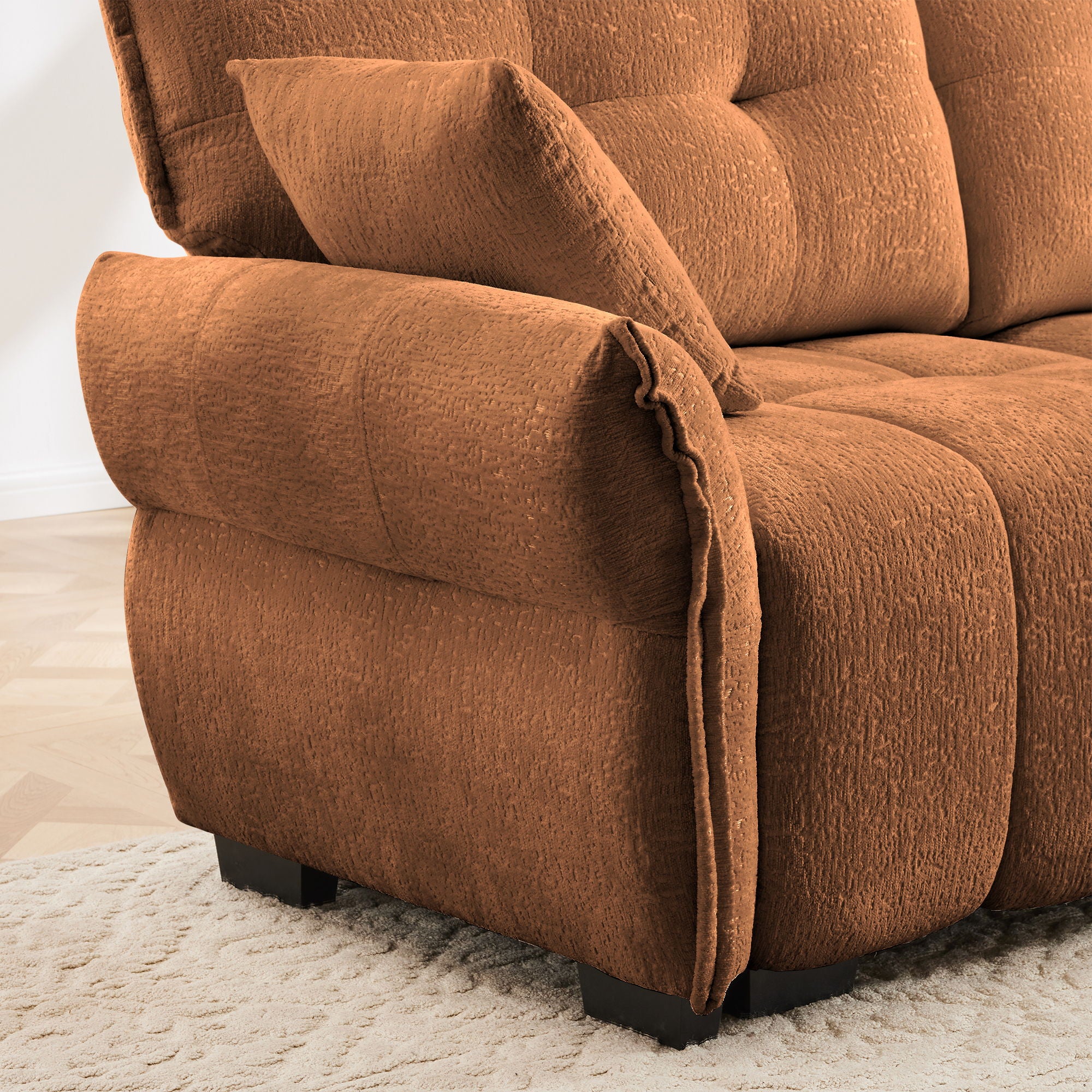 Ergonomic Single Seater Sofa With Ottoman, High Resilience Support Cushions