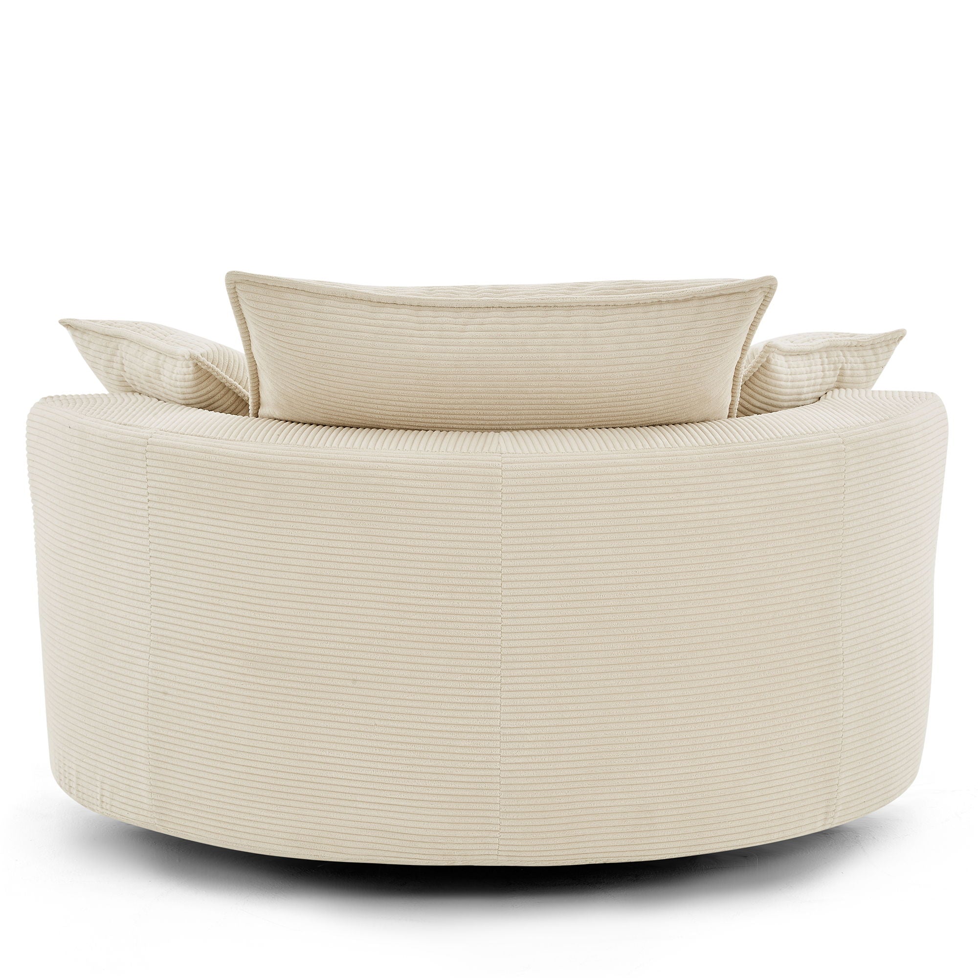 360° Swivel Accent Barrel Chair With Dual Layer Cushion And 3 Removable Pillows