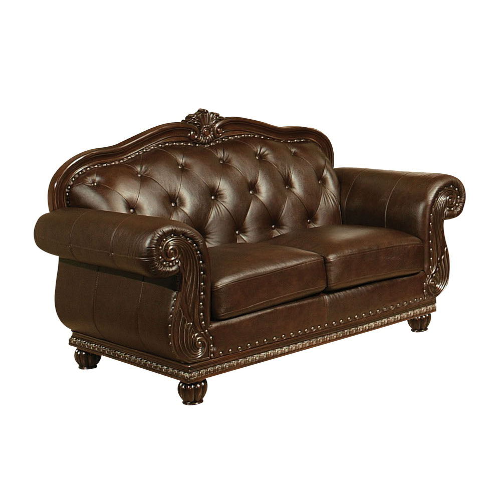 ACME Anondale - Loveseat - Espresso Top Grain Leather Match | Meri Furniture