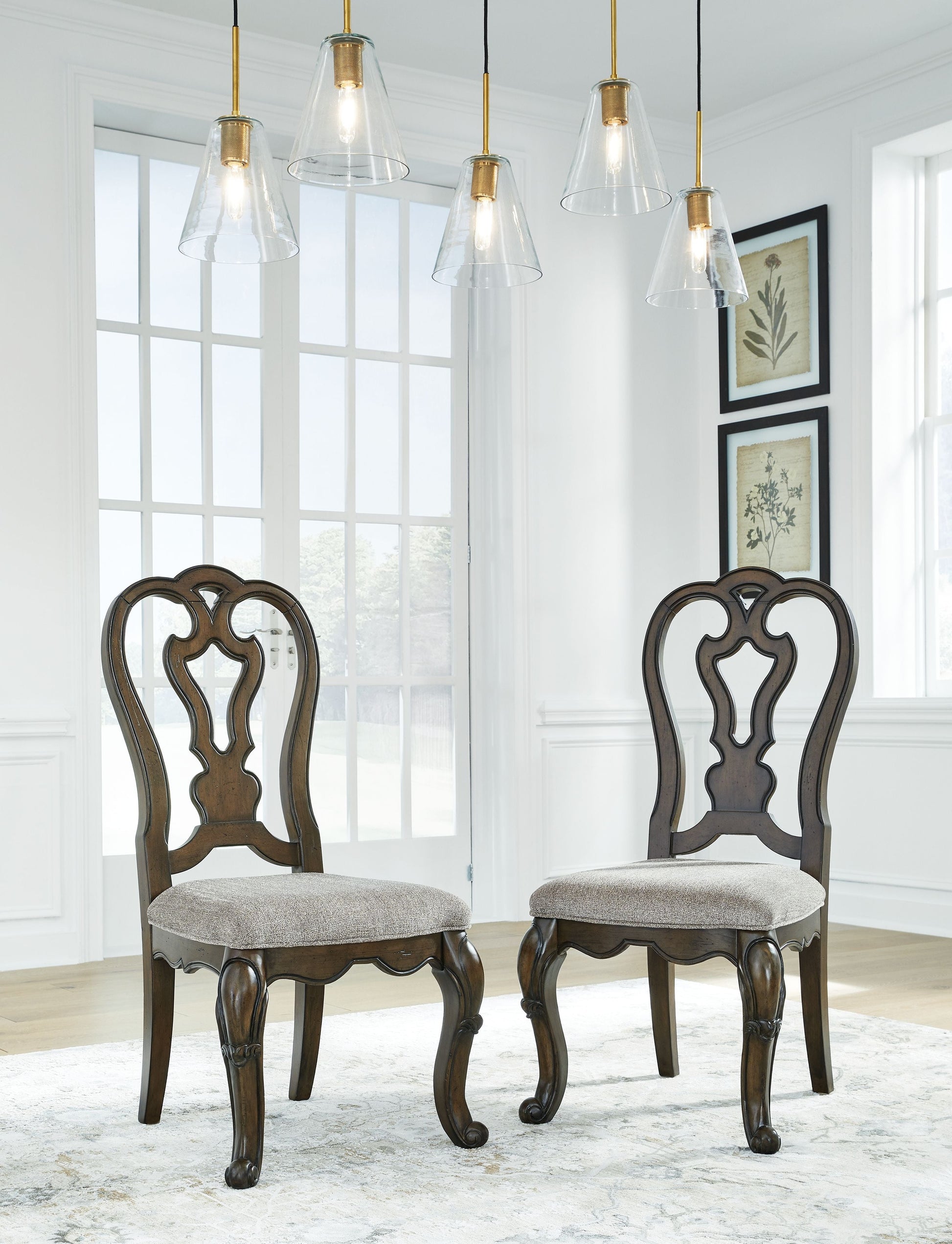 Signature Design by Ashley® Maylee - Dark Brown - Dining Upholstered Side Chair (Set of 2) | Meri Furniture