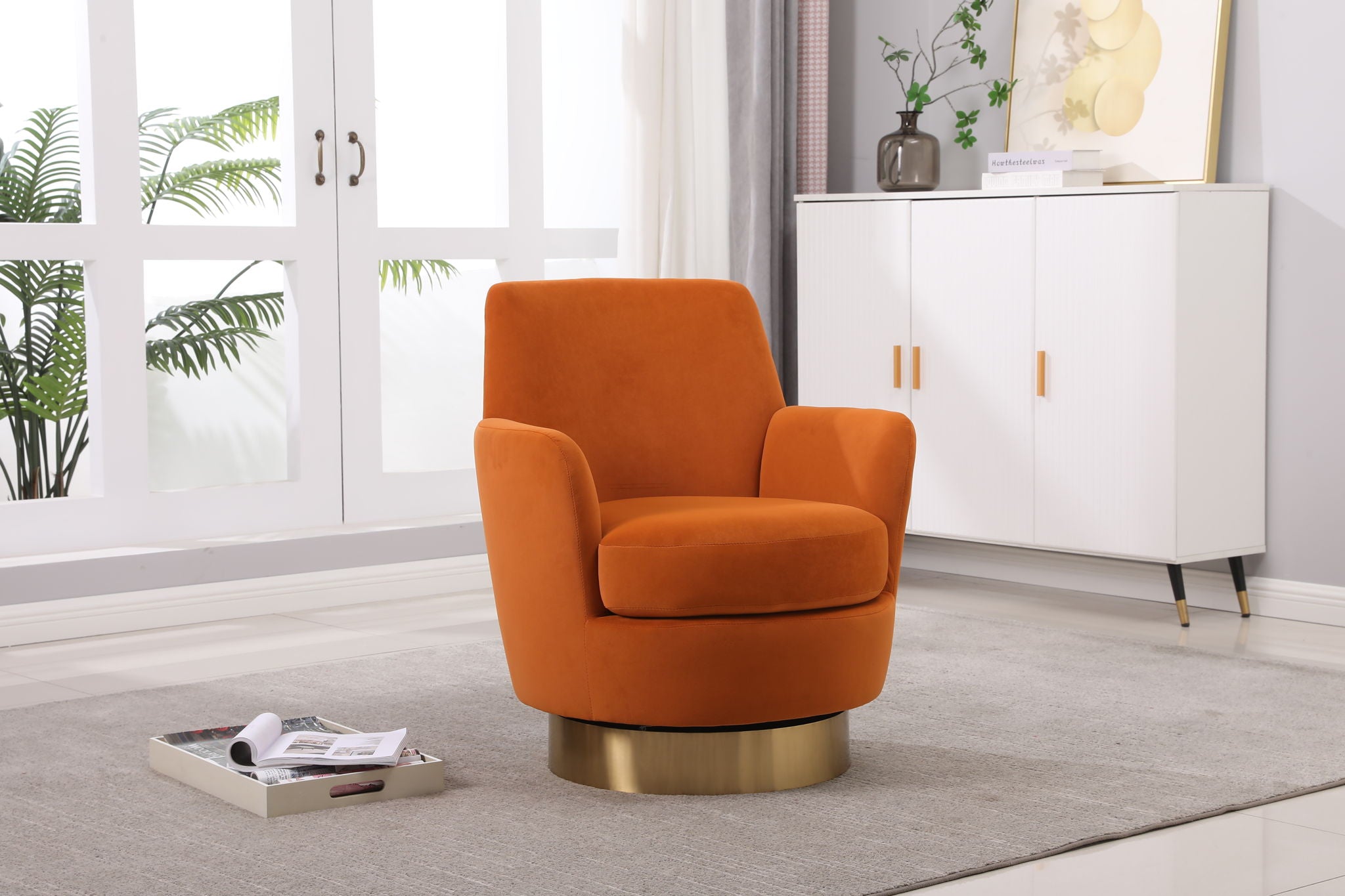 Teddy Swivel Barrel Chair, Swivel Accent Chairs Armchair For Living Room