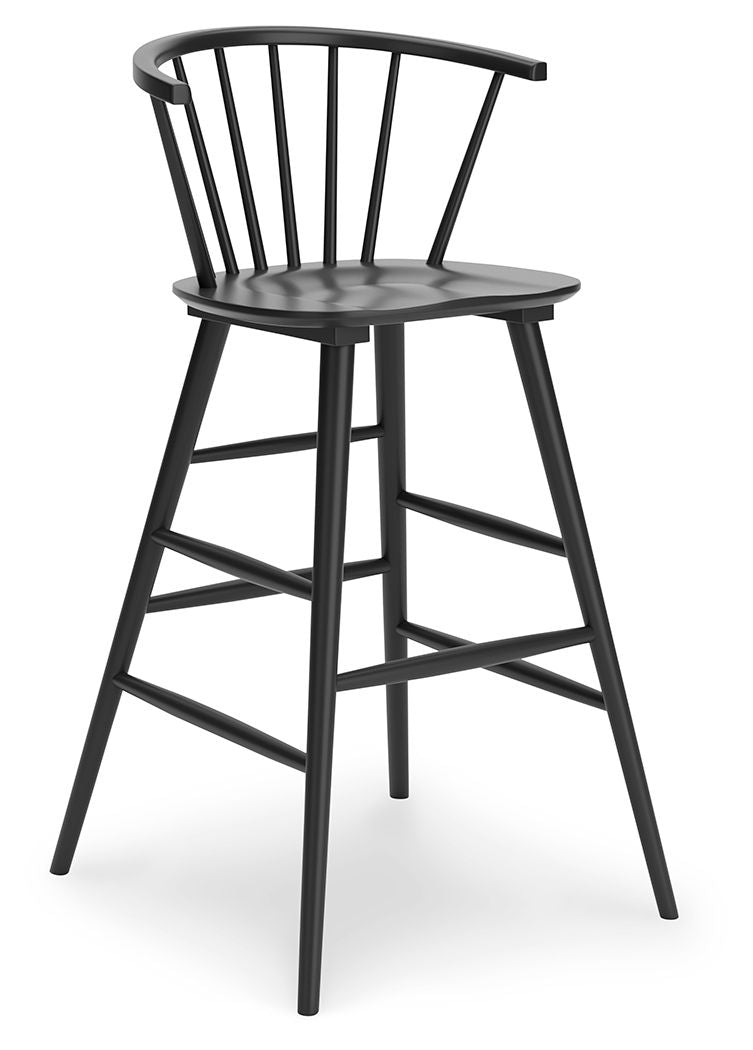 Signature Design by Ashley® Otaska - Black - Tall Barstool (Set of 2) | Meri Furniture