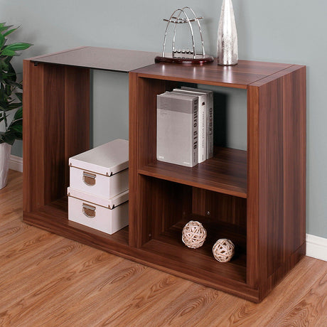 Furniture of America Langenthal - Sofa Table - Black / Dark Walnut | Meri Furniture