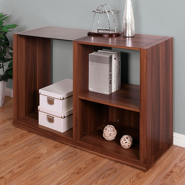 Furniture of America Langenthal - Sofa Table - Black / Dark Walnut | Meri Furniture