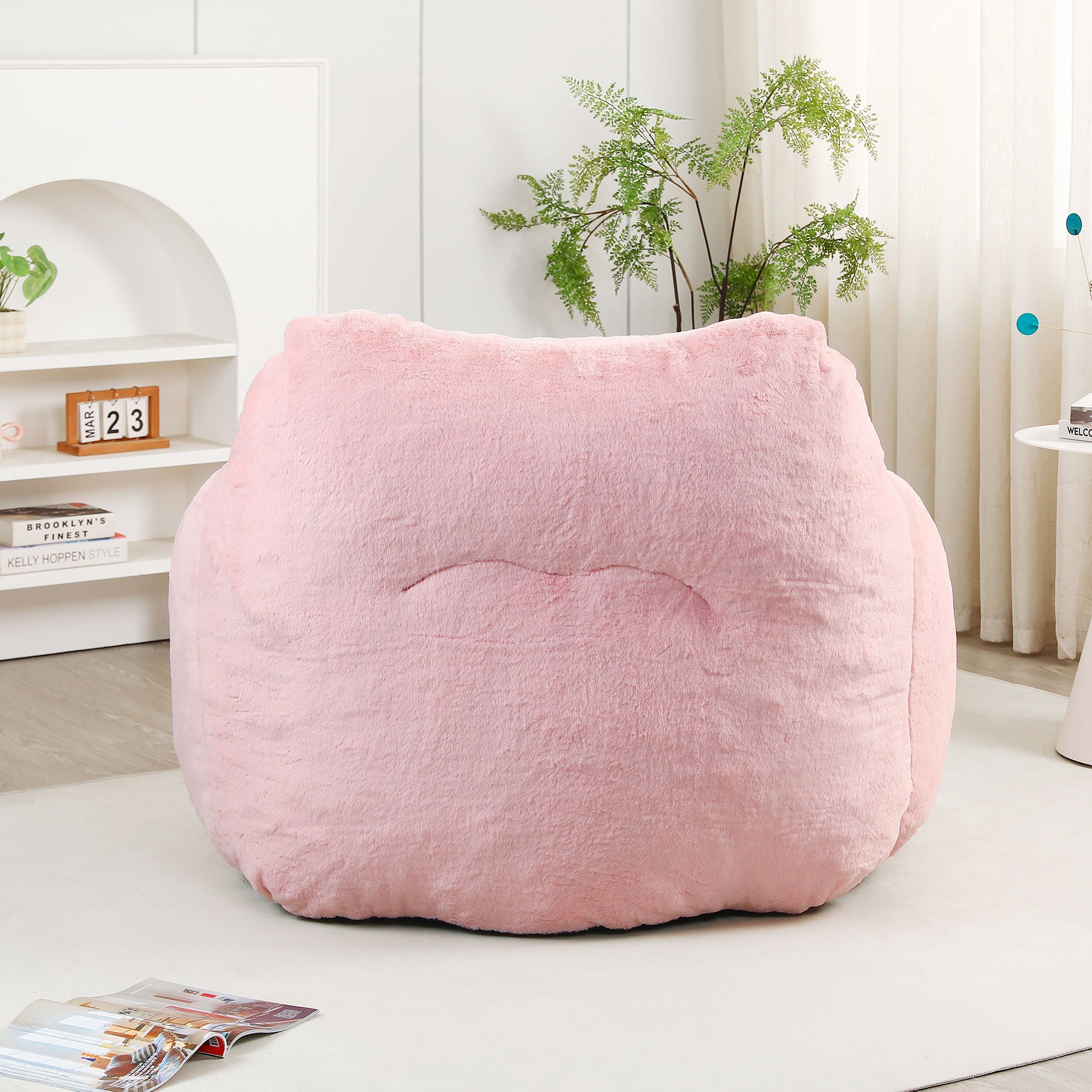 Beanbag Sofa Chair With Armrests Stuffed High Density Foam